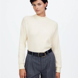 Madewell Waffle-Knit Long-Sleeve Crewneck Tee Ivory S NWT